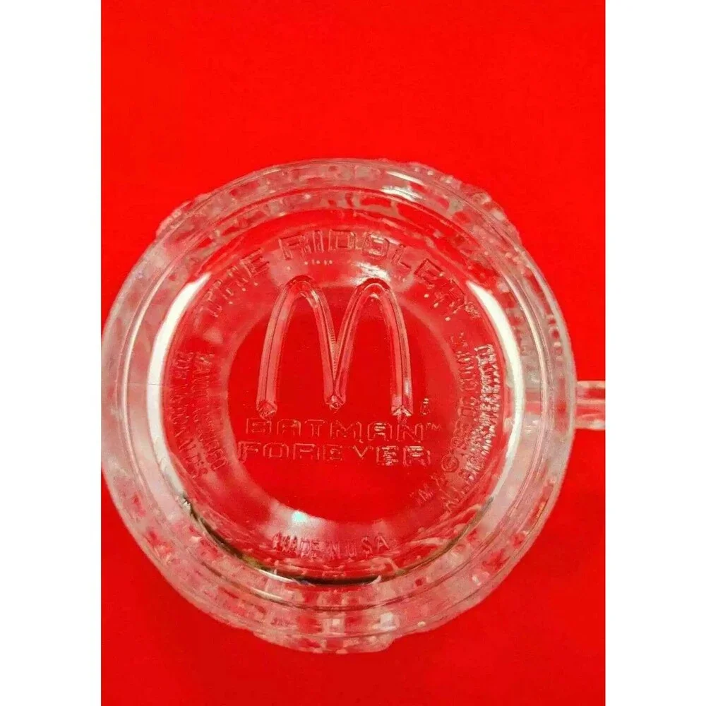 Vintage 1995 McDonald's Batman Forever Glass Mug Lot 2 Batman Riddler Cups DC